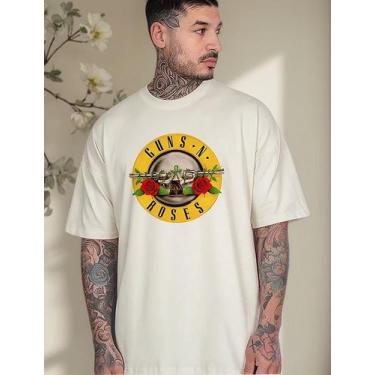 Imagem de Camiseta Oversized Guns N' Roses Rock Algodão Unissex - Genérica, Offw