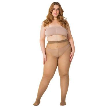 Imagem de Meia Calça Fio 80 Plus Size Feminina Trifil Opaca Fundilho, Natural, 3