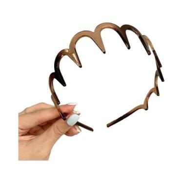 Imagem de Tiara De Cabelo Feminina Coreana Antiderrapante Em Formato U Com Dente