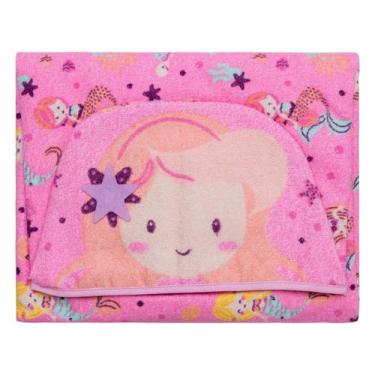 Imagem de Toalha Estampada Com Capuz 67 cm x 90 cm - BABY JOY, Sereia