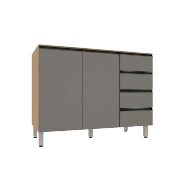 Imagem de Balcão Para Pia Sem Tampo 2 Portas 4 Gavetas 120cm Essenza L Andorra/cinza Puro