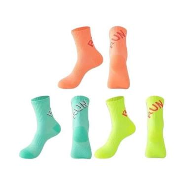 Imagem de Meias De Corrida Unissex 13/6 Pares Secagem Rápida Cano Médio Para Esp