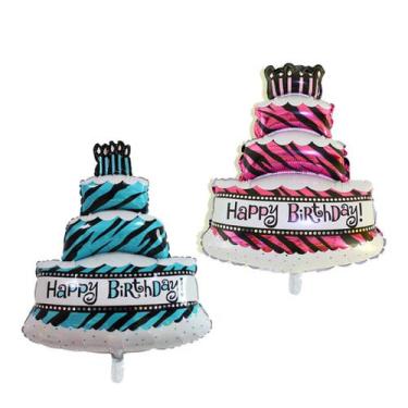 Imagem de Kit de balões para bolo de aniversário azul e rosa Mylar Cake Bal - yi