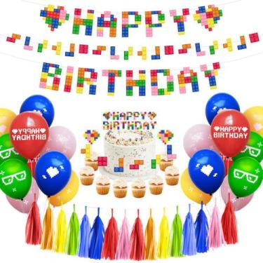 Imagem de Kit de balões para festa de aniversário 63 balões de látex com acessór