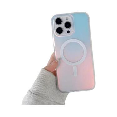 Imagem de Capa De Telefone Magnética Com Gradiente Laser Fosco Para Apple iPhone