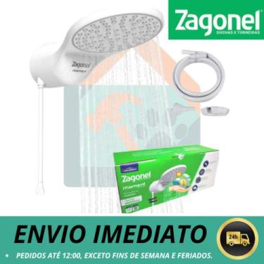 Imagem de Chuveiro Elétrico Eletrônico 220V 7500w Branco Redondo Moment Zagonel