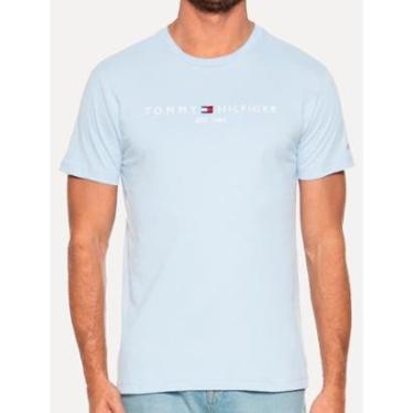 Imagem de Camiseta Tommy Hilfiger Masculina Core Logo Tee Azul Gelo-Masculino