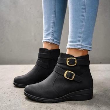 Imagem de Bota Feminina Cano Baixo Napa Veluna Saltinho Anabela Modare 7085106-Feminino