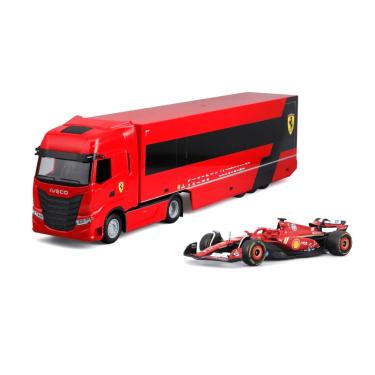 Imagem de Miniatura Ferrari SF-24 C/ Caminhão Iveco S-Way 1:43 Bburago