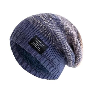Imagem de Gorro De Inverno Feminino Com Forro De Pelúcia, Estilo Slouchy, Em Cor