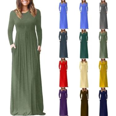 Imagem de Vestido  Longo  Mangas Compridas Saia Rodada VE 115 - IND Da MODA, Off