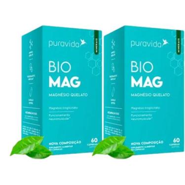 Imagem de 2x Bio Mag Magnésio Quelato Pura Vida 60 Capsulas