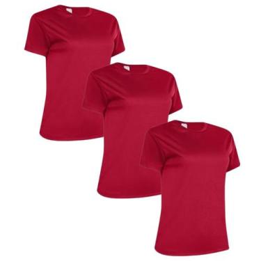 Imagem de Kit 3 Camiseta Feminina Dry Fit Academia Fitness Esportiva - LMP Confe