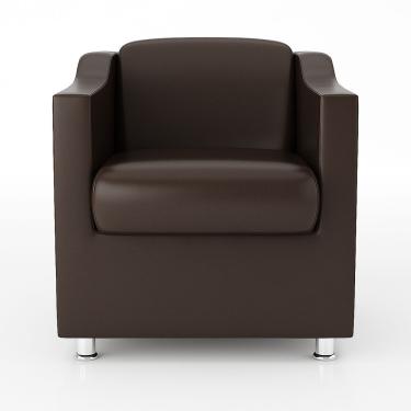Imagem de Kit 3 Poltronas Para Recepção Clínica Médica Corino Marrom Balaqui Decor