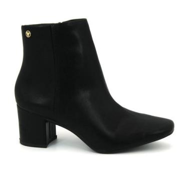 Imagem de Bota Feminino Via Uno 172027 Cano Curto Salto Grosso Bico Quadrado, 36