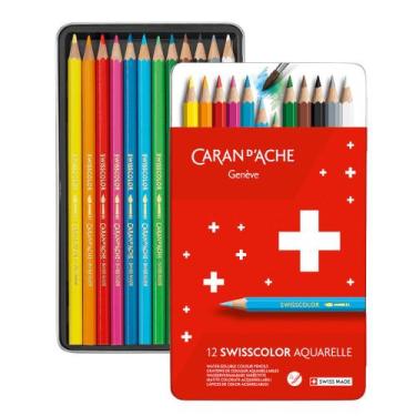 Imagem de Lápis de Cor Aquarelável Caran D'Ache Swisscolor 12 Cores - CARAN DACH