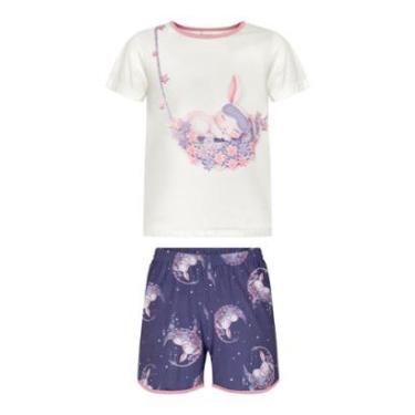 Imagem de Pijama Infantil Menina Camiseta/Short Lua Roxa Alakazoo-Feminino