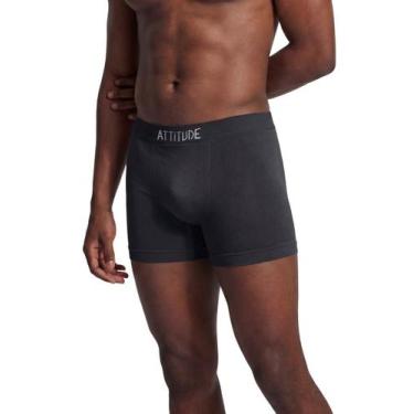 Imagem de Cueca Masculina Attitude Sem Costura em Poliamida, P, Preto c, Branco