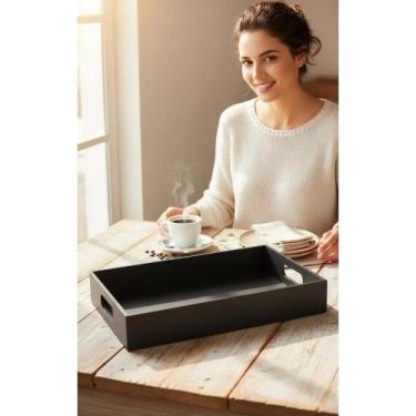 Imagem de Bandeja MDF Preta 40x30cm: Café, Decoração e Servir - Congratulations 