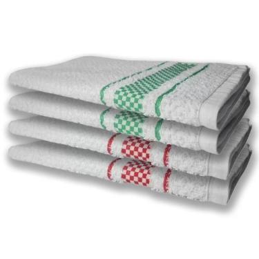 Imagem de 4 Panos De Prato Atoalhado Felpudo Premium Vermelho+Verde - TOALHAS SH