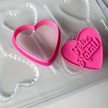 Imagem de Cortador e Marcador de Acetato Coração Pirulito - Feliz Natal - D25014