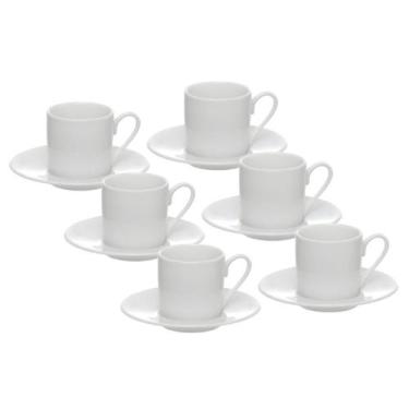 Imagem de Jogo Xícaras De Café Chá Porcelana Com Pires 80ml 12 Peças - Haüskraft