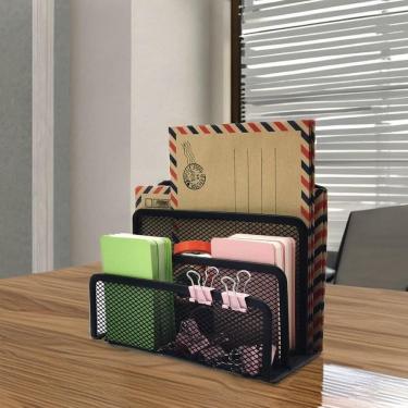 Imagem de Organizador Mesa Escritorio Suporte Porta Treco Documento Envelope Livro Papeis Carta 3...