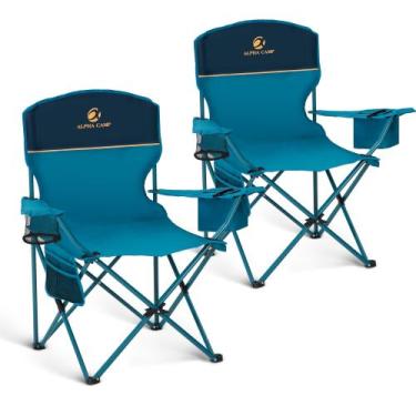 Imagem de Cadeira de acampamento LET'S CAMP, pacote com 2 bolsas térmicas azuis 