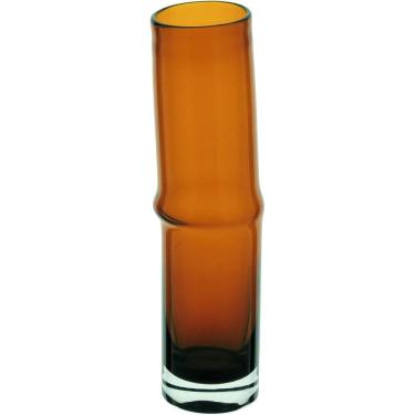 Imagem de VASO DECORATIVO ENFEITE PLANTA VIDRO 32x8x8cm ÂMBAR