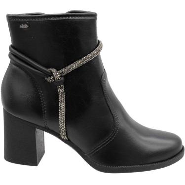 Imagem de Bota Cano Baixo Dakota Cravejada Strass Salto Médio Grosso Feminina