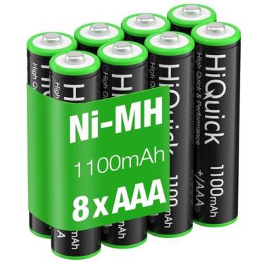 Imagem de Pilhas Recarregáveis AAA HiQuick 1100mAh, 8 Unidades