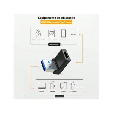 Imagem de Adaptador USB 3.0 para Tipo-C ADT-047  Transferência Rápida 5Gbps  Plu