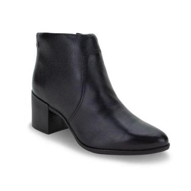 Imagem de Bota Feminina Bottero Cano Curto Salto Couro 314721 Preto, 35, Preto