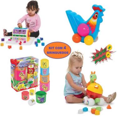 Imagem de Brinquedo Educativo Didático Encaixe Infantil Bebe Kit - Mercotoy