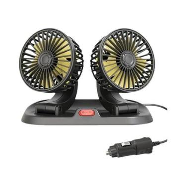 Imagem de Ventilador De Carro Ajustável Com Duas Cabeças, 5V 12V 24V USB, Ventil