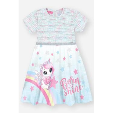 Imagem de Vestido Infantil Menina Born To Shine Azul Mundo Cinti, Azul, 12