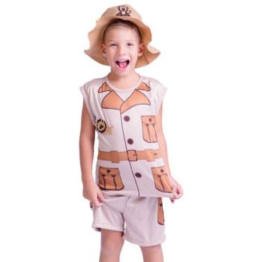 Imagem de Fantasia Infantil Safari Menino Douvelin, Bege, 6
