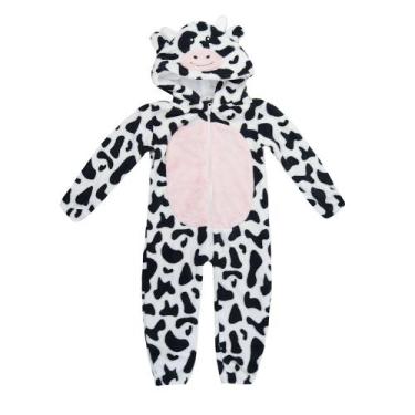Imagem de Macacão Infantil Danka Fleece Vaquinha Longo Branco - 012027, 01, Bran