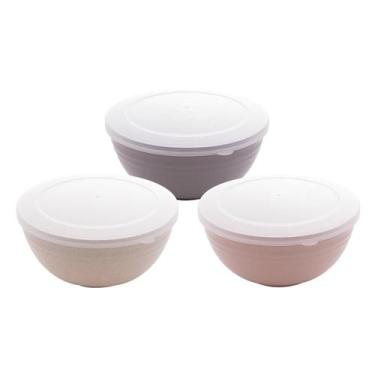 Imagem de Conjunto 3 Bowls Bambu Lines Com Tampa Sortida - Lyor