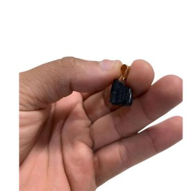 Imagem de Kit 2 Pingente De Turmalina Negra Pedra Bruta Pedra De Proteção - Lótu