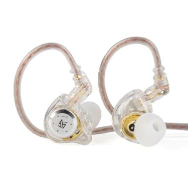 Imagem de KZ EDX PRO intra-auricular, fones de ouvido IEM com 1DD, HiFi Deep Bass IEM para jogos, fones de ouvido com fio com driver dinâmico de 10 mm, cabo destacável para igreja de vídeo e música (branco, sem
