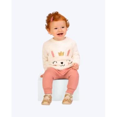 Imagem de Conjunto Bebê Menina Coelhinha Kyly 1001614, Offwhite, Rosa, BP