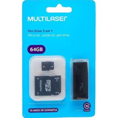 Imagem de Pen Drive 3 em 1 USB 2.0 - Pen Drive + Adaptador SD + Cartão de memóri