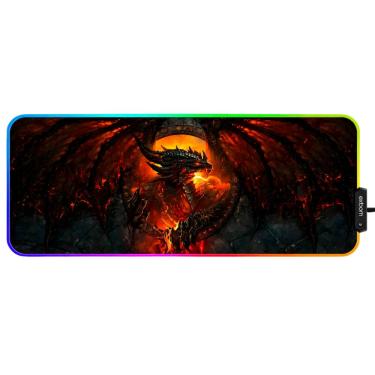 Imagem de Mousepad Gamer Exbom Dragão Borda Led RGB 13 Cores 30x80cm - MP-LED3080C01
