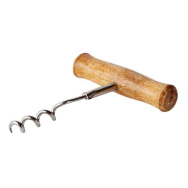 Imagem de Saca Rolhas Com Cabo De Madeira Em Metal Vetorial - Iron Tools