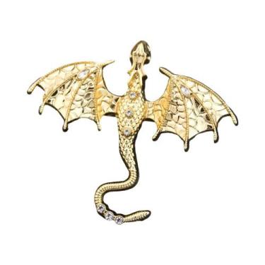 Imagem de Broche De Dragão Voador Dourado Para Mulheres, Joia Do Zodíaco Pteross