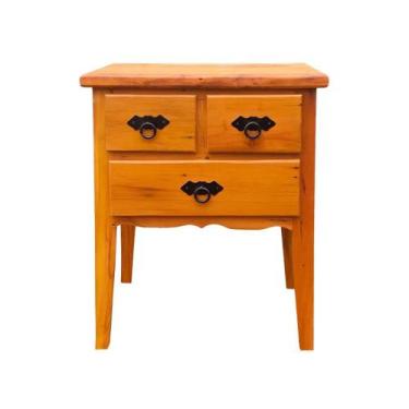 Imagem de Mesa Cabeceira 50 cm 1 Gaveta Madeira Maciça Natural - MHM MOVEIS BRAS