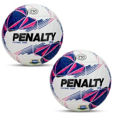 Imagem de Kit 02 Bolas De Futsal Penalty RX 500 XXVI 2026 Selo CBFS, Branco, Ros