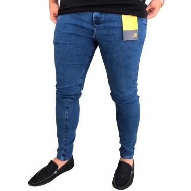Imagem de Calça Jeans Alfaiataria Skinny Azul Escuro Masculina Top