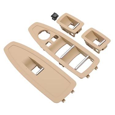 Imagem de Guarnição do painel do levantador de janela, fácil de substituir, longa vida útil do painel do interruptor para carro(cor creme)